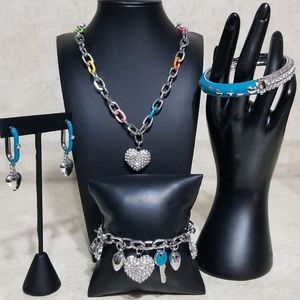 Multicolor silver set